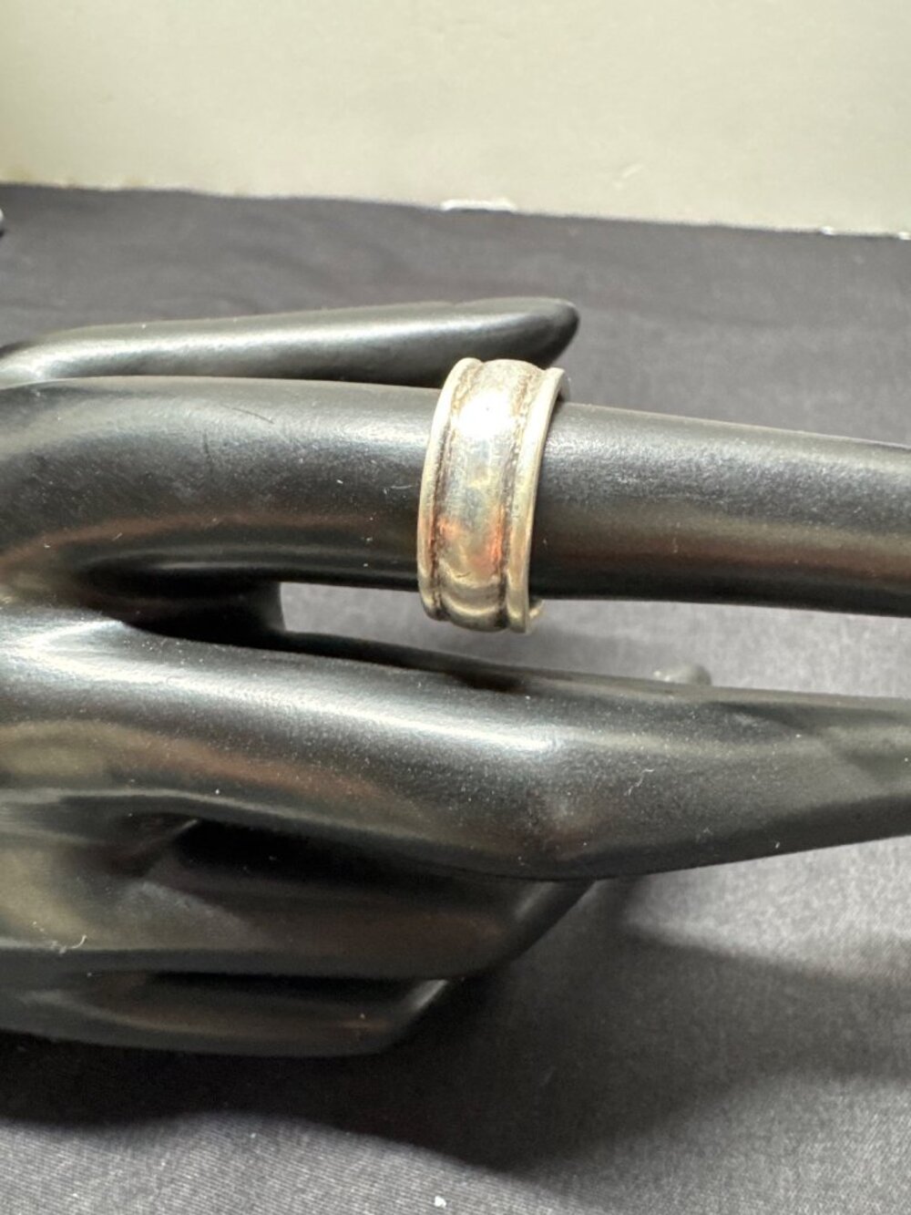 Sterling Silver 925 Mens Vintage Wide Band Ring Size 8